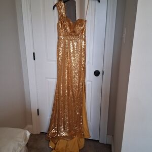 Gold Sequin Maxi Dress